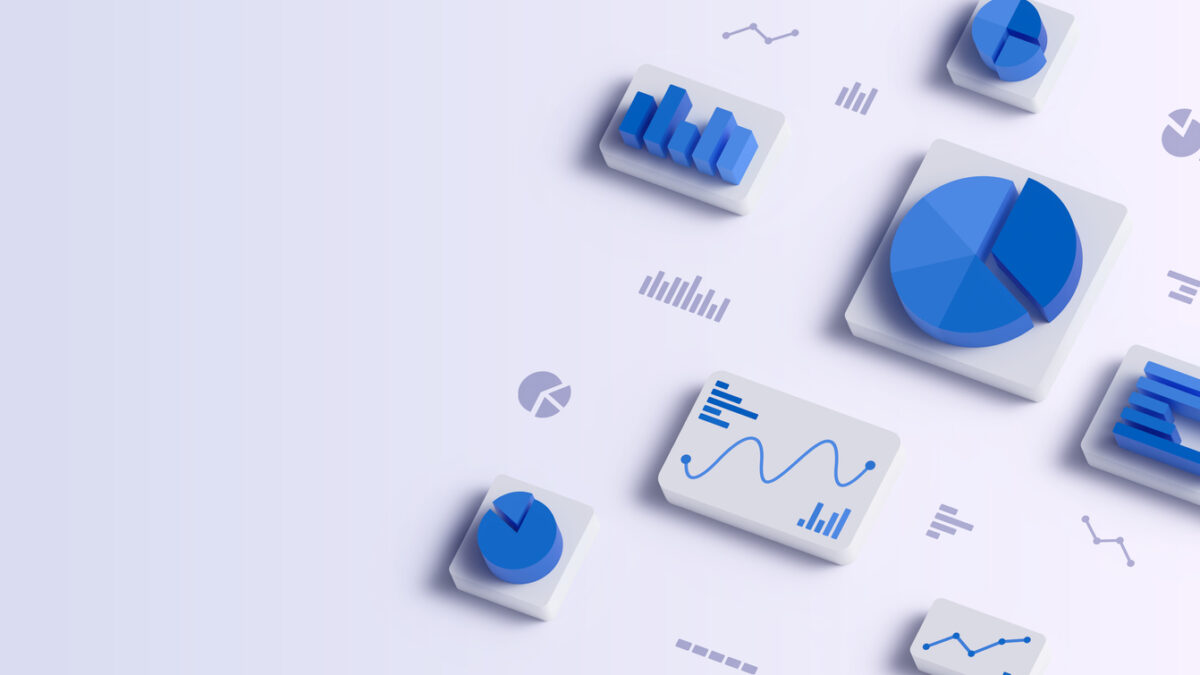 Data chart graph financial analysis and statistics abstract modern 3D background.